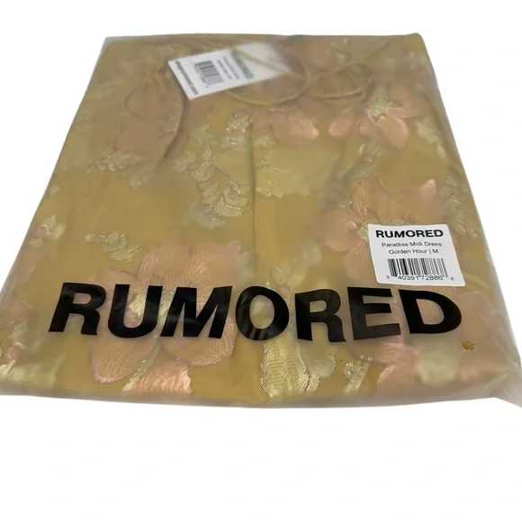 Rumored Paradise Midi Dress Golden Hour Medium New with Tags - Picture 6 of 16